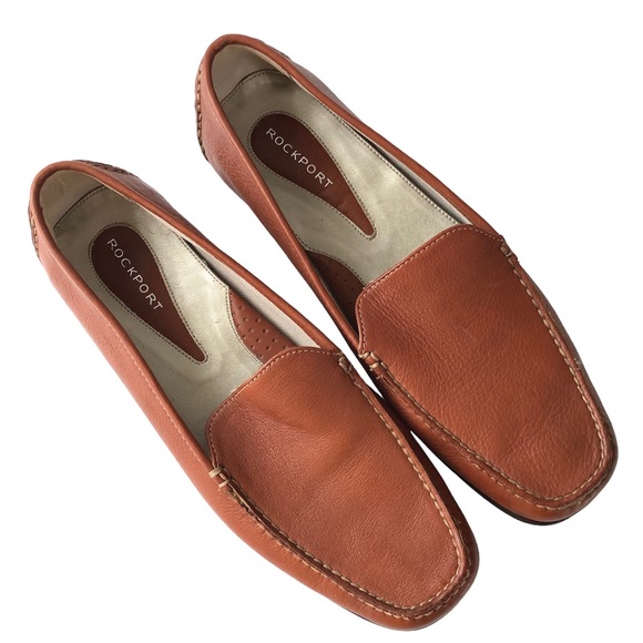 ROCKPORT Women’s Brown Leather Loafers size 10M - Picture 1 of 15